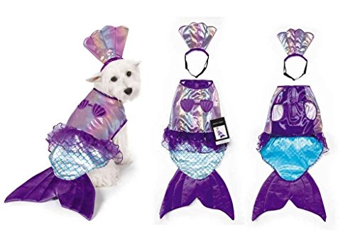 Disfraz Sirena para Perro Grande Azul Iridiscente
