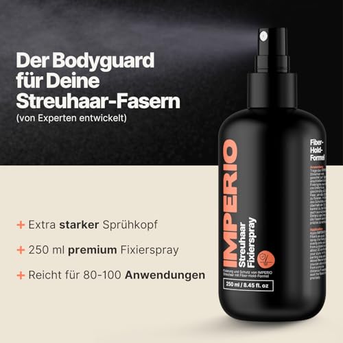 8. Bild von IMPERIO Fixierspray für Streuhaar & Schütthaar | Spezielles Haarspray zur perfekten Fixierung von Hair Fibers - 250ml 250 ml (1er Pack)