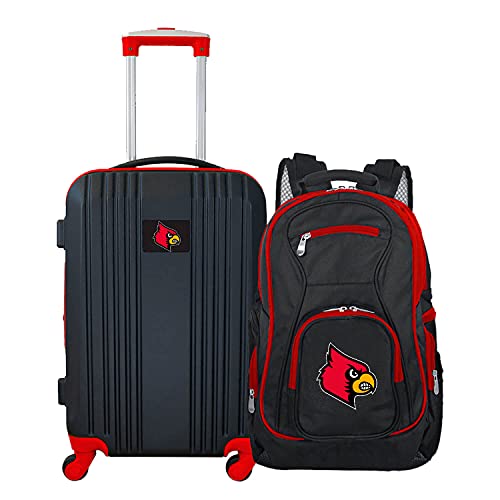 Denco University of Louisville Cardinals 2-Piece Luggage Set, Includes 21-inch Two-Tone Hardcase Spinner and 19