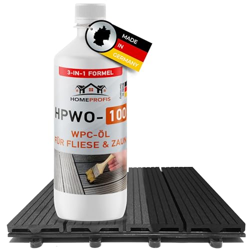 WPC Reiniger Pflegeöl | Für WPC Terrassendielen, WPC Fliesen, WPC Zäune | Natur WPC Öl | WPC Imprägnierung mit Langzeit Wirkung | HPWO-100 (1 Liter)