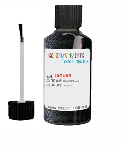 Scoobys Paints Back In The Mix Midnight Black Touch Up Paint For Jaguar Xf Pef 2002-2013 30Ml Bottle Brush Scratch Stone Chip Repair Pen