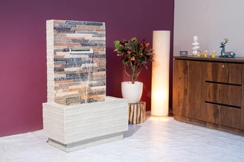 EXPLEASIA Slate Water Fall Fountain for Home, Big Size Indoor Waterfall, Vastu Décor (Beige) (102.5x62x34 cm)