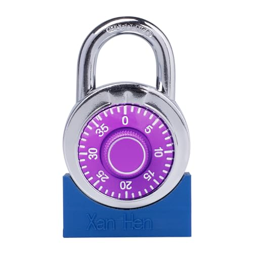 Image of Combination Padlocks with Metal Body, Indoor Use for Gym Lockers & School Locker, Purple, 8-Pack
