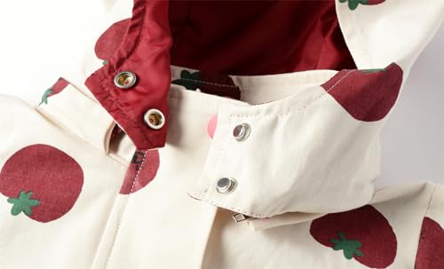 Mud Kingdom Girls Hooded Jacket Cartoon Tomato Prints Full Zipper Cotton Outerwear Top4