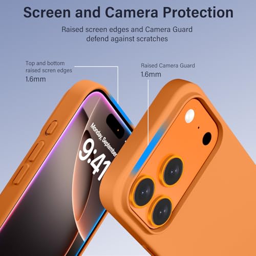 X-level for iPhone 17 Pro Case Ultra Slim Thin Silky Touch Soft TPU Phone Cover for Women Men, Minimalist Lightweight Non-Slip Shockproof Protective Case for iPhone 17 Pro 6.3 inch,Orange by X-level - Image 4