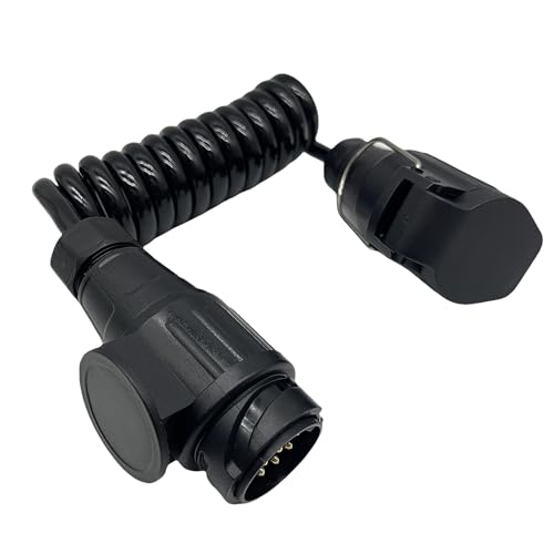 Cable enrollado de 2,0m para remolque de 13 pines: adaptador macho a hembra anticaídas 1