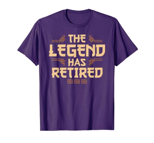 The Legend Has Retired Retirement Humor T-Shirt, Men, Purple, 3X-Large