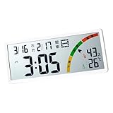 MCAOAL Orologio da Parete Digitale Grandi Dimensioni con Display LCD, Temperatura, umidità, datario, per Soggiorno, Camera da Letto, uffici, Montaggio a Parete Digitale, Alimentato a Batteria