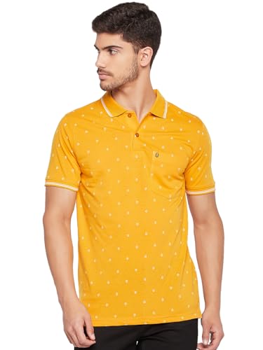 Image of UNIBERRY Men's Cotton Blend Half Sleeve Printed Polo Neck T-Shirt Has A Short Sleeve & Pocket On ChestBZRMT6-MR