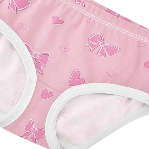Wusikd Pink0 Bows Heart Girls' Underwear Cotton Girls Briefs Soft Toddler Underwear 2T4