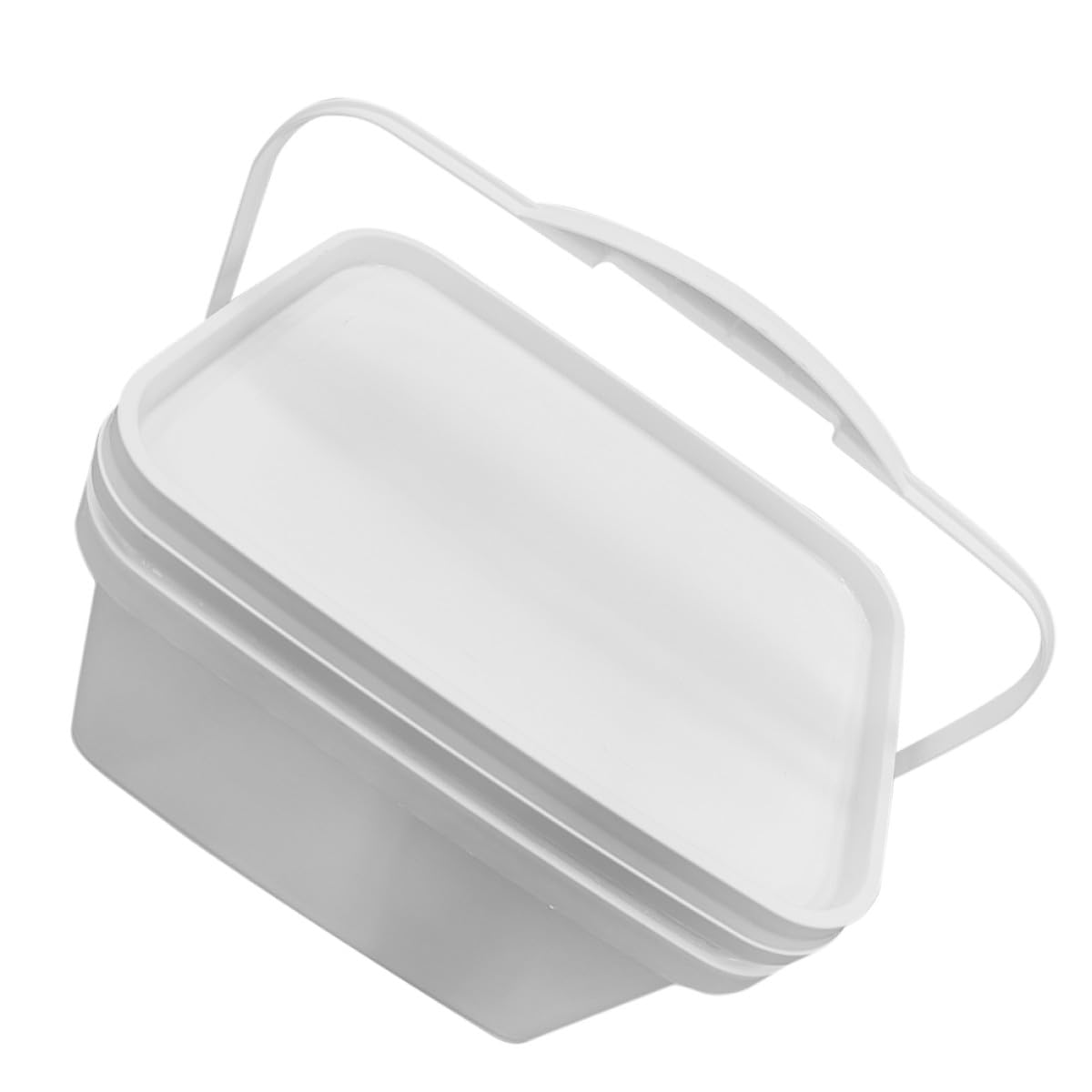 Beavorty Secchio per Vernice Bianco da 10l in Plastica Pp con Manico e Coperchio, Contenitore Leggero e Versatile per Conservazione e Pittura