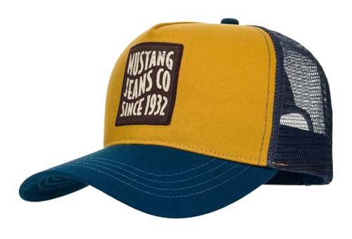 Casquette Mustang bleu moutarde visière courbée accessoire mode streetwear