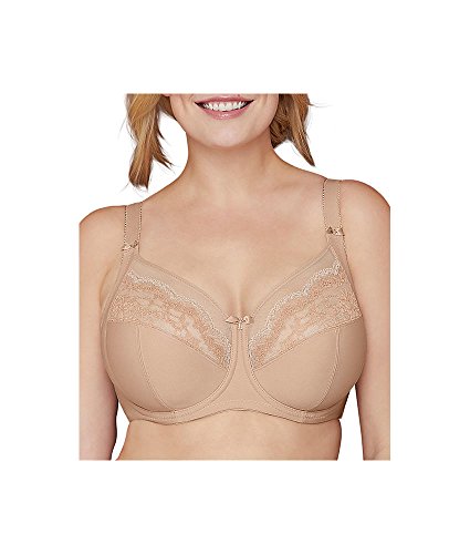 Bramour Glamorise Women's Plus Size Luxury Underwire Back Bra, 42D, Nude