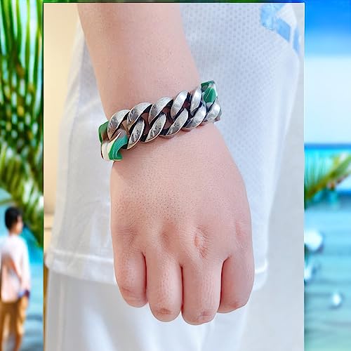 Riwait Double Twist Charm Energy Silicone Bracelets For Women And Men, Silicone Rubber And Stainless Steel Chain Best Fashion Gift For Any Occasion (Mixed) #TOP3