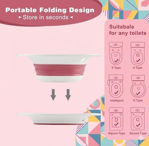 Image of INTERIA Sitz Bath Tub for Toilet Seat with Pump Flusher - Postpartum Care, Hemorrhoids, Piles Relief Portable & Foldable Tub for Adult