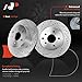A-Premium 12.13 inch (308mm) Rear Drilled and Slotted Disc Brake Rotors + Ceramic Pads Kit Compatible with Nissan & Infiniti Models - M35/M45, Q40, Maxima, EX35, EX37, G25, G35, G37, QX50, 350Z, 370Z