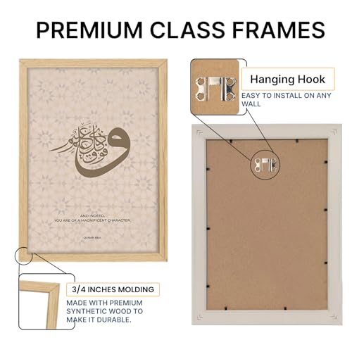 Image of ARTELLY Islamic Wall Painting for Wall Decoration, Living Room Bedroom Office Decor, Arabic Calligraphy Wall Poster Art Set of 3 (Art 2, 19x28 inch)