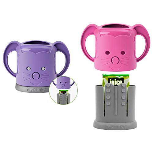 MyDrinky - The Adjustable Juice Box Holder 2 Pack (Grape/Raspberry)