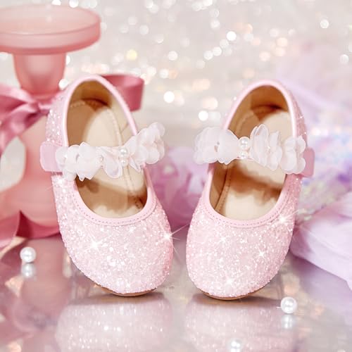 Image of GINFIVE Toddler Girls Dress Shoes Little Girls Mary Janes Ballerina Flats Shoes Toddler