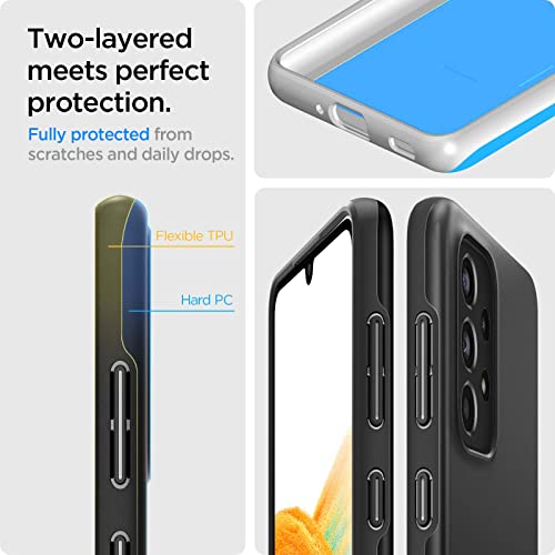 Image of Spigen Thin Fit Back Cover Case Compatible with Samsung Galaxy A33 5G (TPU + Poly Carbonate | Black)