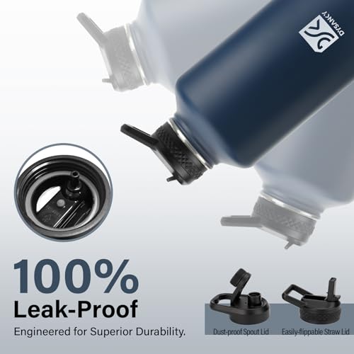 Image of DYSANKY 64 oz Insulated Water Bottle | Upgraded Thickened Stainless Steel Water Jug for Gym and Hiking with Straw, Carrier Bag, Handle Strap | BPA-Free 64 oz