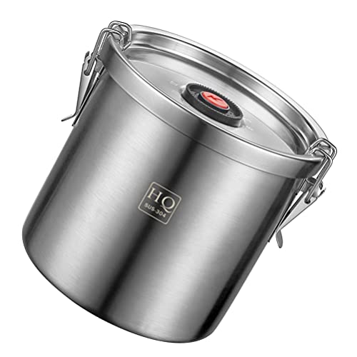 UPKOCH Hermética Da Vasilha de Aço Inoxidável Com Data Rastreador Recipiente de Armazenamento De Alimentos Vasilha de Café para Farinha de Borra de Feijão L