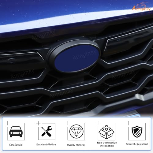 Image of Car Front Emblem Trim Cover Compatible with Subaru Crosstrek 2024 2025 Front Grille Emblem Badge Logo Cover Circle Ring Center Decorative Logo Cover Front Hood Emblem Surrounding Ring ABS Accessories