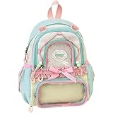 ZAINO CARINO: Questo zaino viaggio elegante e versatile è davvero adorabile. È dotato di bottoni decorativi e di un piccolo orsetto. tinta unita vanta un design alla moda che si abbina perfettamente a qualsiasi outfit, perfetto per ragazze di tutte le età.