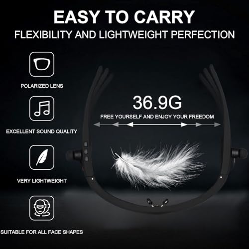 Smart Sport Sunglasses with Unbeatable UV Protection and Wireless Bluetooth 5.0 Perfect Wearable Technology for Outdoor Adventures, Gaming, Hands-Free Calls, Music On-The-Go & More (Black) - Image 6