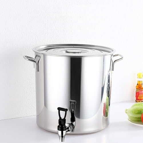 Olla de acero inoxidable, olla de acero inoxidable, olla con espiga, olla de sopa de acero inoxidable, fondo compuesto, cubo de vino de 5-90 L, olla redonda de acero inoxidable, 40 x 50 cm