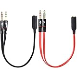 Warmstor 2-Pack Headphone Splitter for Computer 3.5mm Female to 2 Dual 3.5mm Male Headphone Mic...