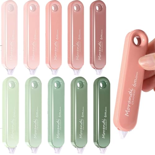 �C���e�[�v 60���[�g�� 10�p�b�N,BetterJonny �C���e�[�v �z���C�p�[�v�`5mm PET�e�[�v�R�A �p�b�N �C���y�� �C���p�i �g���₷�� �g�ѕ֗� ��e�� ���[�� �w���p�i (6mx5mm) (�O���[��+�Ԃ�)