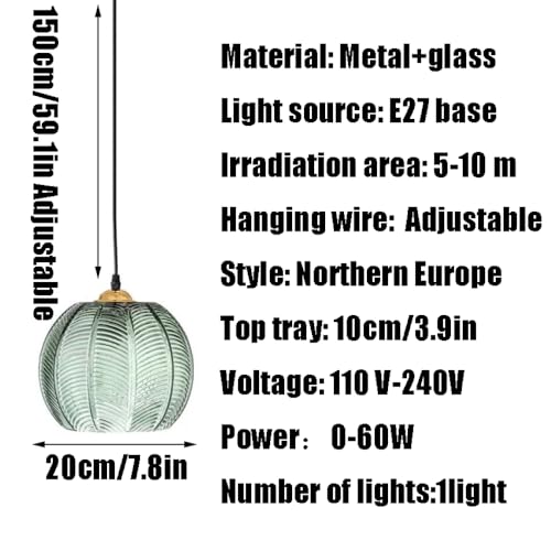 Luminaire suspendu à une tête lustre rétro nordique e27 pour luminaires de salon - 8