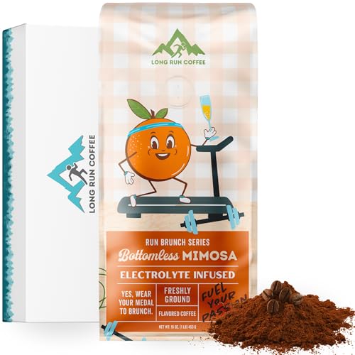 Image of Long Run Coffee - Hydrating Coffee with Electrolytes - All Natural Energy + Hydration + Recovery for Athletes - Stomach Friendly Electrolyte Coffee for Runners (1 lb, Orange Peel Infused)