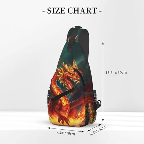 Bolso cruzado Dragon King en fuego para hombres y mujeres miniatura 3