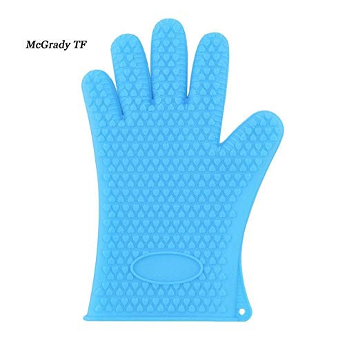 Generic Blue: Cooking Baking BBQ Glove Environmental Protection, Easy to Clean, Heat Resistant Silicone BBQ Grill Glove Barbecue