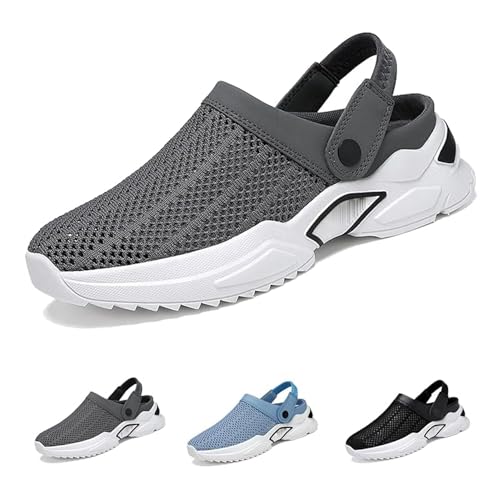 Generic Men's Orthopedic Hollow-Out Summer Sandals,Mesh Shoes Sandals Mens,Orthopedic Diabetic Walking Boat Shoes Breathable Knit Mesh Walking Shoes Beach Sandals with Arch Support