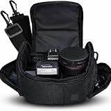 eCostConnection Medium Padded Camera Bag with Shoulder Strap – DSLR & Mirrorless Camera Carrying Bag, Lightweight Protective Crossbody Camera Bag