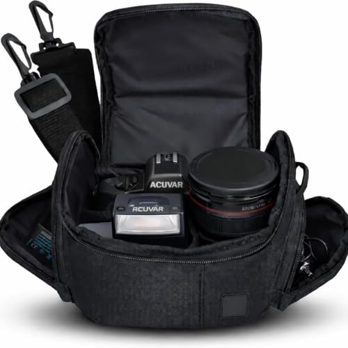 Medium Padded Camera Bag with Shoulder Strap – DSLR & Mirrorless Camera Carrying Bag, Lightweight Protective Crossbody Camera Bag