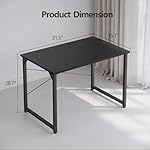 Cubiker Small Computer Desk, 32 inch Home Office Kids Desk for Bedroom and Small Spaces, Modern Simple Cheap Table for Studying, Writing, Working, Dark Black - Image 3