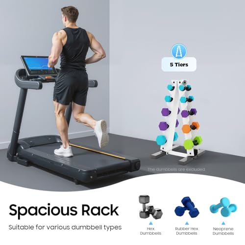 Support d'haltères vertical avec base antidérapante pour charge de 100 kg - 3