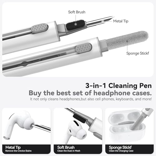 Image of Meyaar for AirPods Pro 3 Case 2025 with Cleaner Kit,Soft Silicone Protective Cases for Apple AirPods Pro 3rd Generation Case for Women Men,AirPod Pro 3 Cases Cover with Keychain(Pine Green)