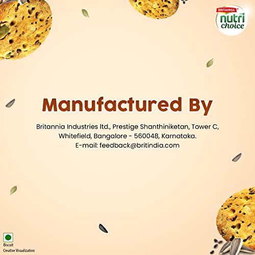Britannia Nutri Choice Seeds Biscuits - 0% Maida, 15% Seeds, High Fibre, 75g - Image 6