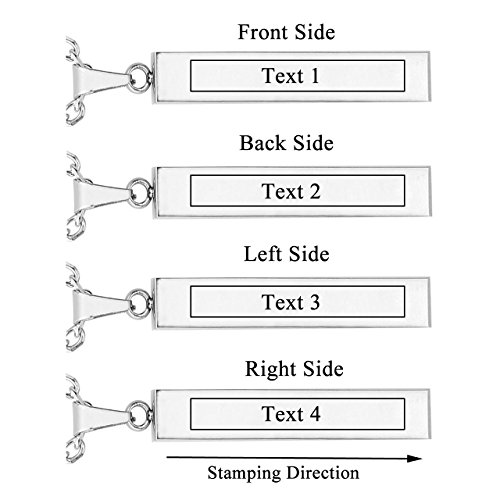 Jovivi Free Engraving - Personalized Custom Engraved Name Words Men Stainless Steel Bar Pendant Necklace W/Gift Box #TOP4