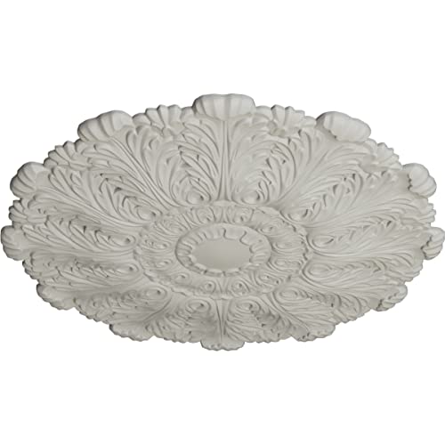 Image of Ekena Millwork CM31DUPCF - 31 inchOD x 1 1 /2 inchP Durham Ceiling Medallion (Fits Canopies up to 4 1 /4 inch) - Ceiling Medallion, Pot of Cream