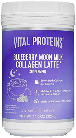 Vital Proteins Blueberry Moon Milk Collagen Latte Supplement, Melatonin, GABA, and Magnesium for Restful Sleep** - 11.5oz