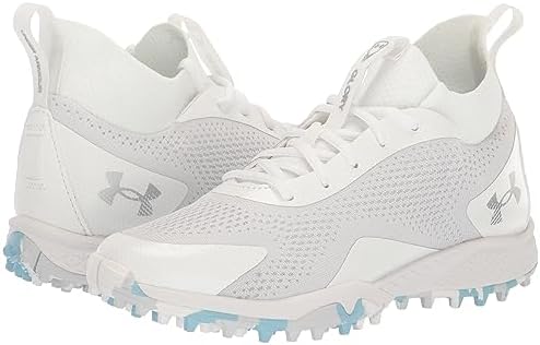 Under Armour Women's Glory 2 Turf Lacrosse Shoe, (100) White/White/Silver, 7.5 | Image 6
