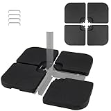 ★Assemblage Solide avec Plaques Verrouillées★4 plaques reliées entre elles par des goupilles métalliques assurent une excellente stabilité. Adaptée pour des parasols suspendus déportés de 275-300 cm et des parasols cantilever de 250 cm, cette base de parasol convient pour la plupart des configurations d'extérieur.