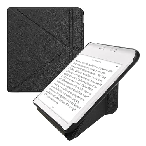 kwmobile Origami Case Compatible with Kobo Libra Colour Case - Slim PU Leather Cover with Stand - Black by kwmobile - Used condition - US$12.24