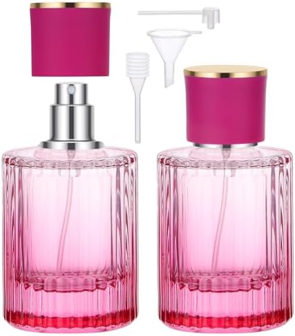 Segbeauty 1.7oz Glass Perfume Travel Refillable Bottles, 50ml Cologne Atomizer Sprayer for Perfume, 2pcs Vintage Empty Cologne Sprayer Sample Container for Dispensing Liquids